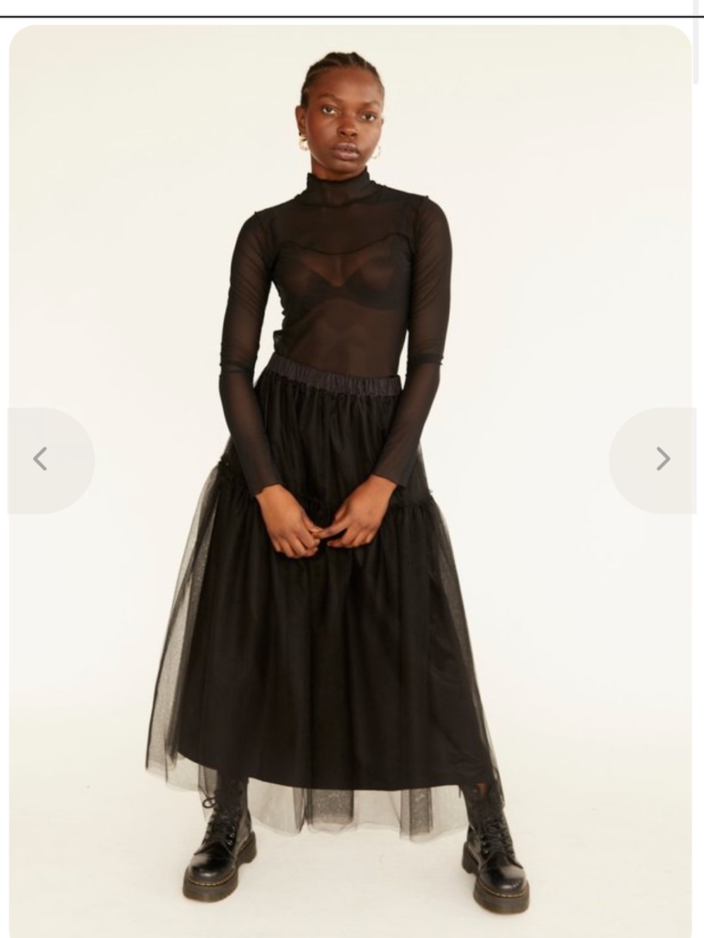 NWOT Eliza Faulkner Black Maxi Tilly Tulle Skirt - Elegant Full-Length Design